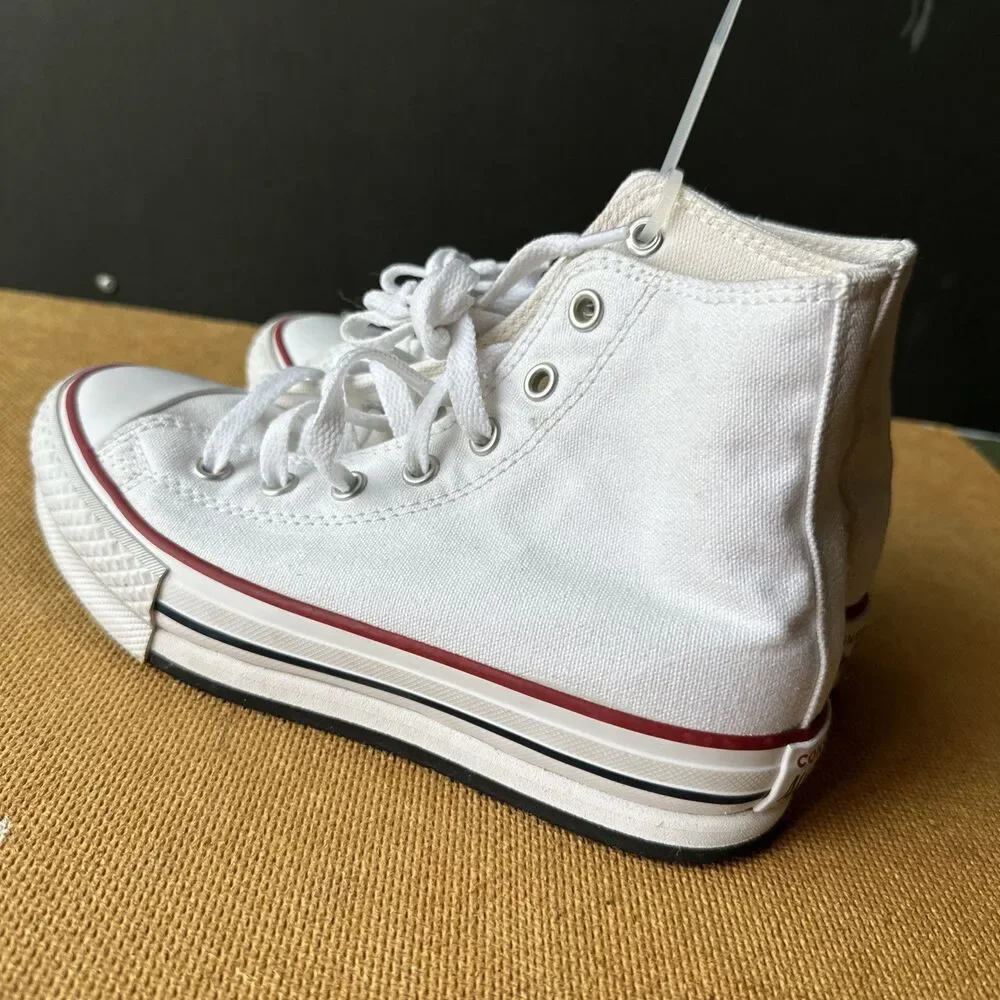 Converse Platform Chuck Taylor All Star High Top Lift Youth Sz 3 White Red Blue